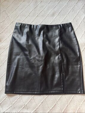 Black Faux Leather Mini Skirt